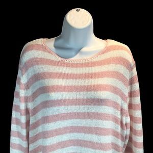 Chadwicks Of Boston Striped Sweater NWT Women’s SZ PXL Pink/White